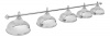 Бильярдный светильник Кроун, 5 плафонов (серебристый, вставки матовое стекло)