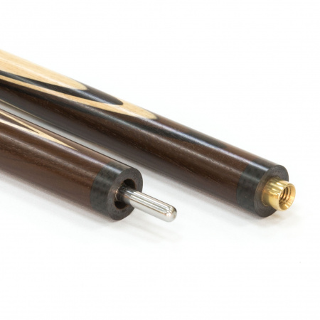Кий для русского бильярда Классика 13 запилов, двухсоставной (термограб, коричневый, черный, белый)